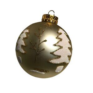 Bronners Ornament Christmas Wonderland Gold Glitter Trees Original Box